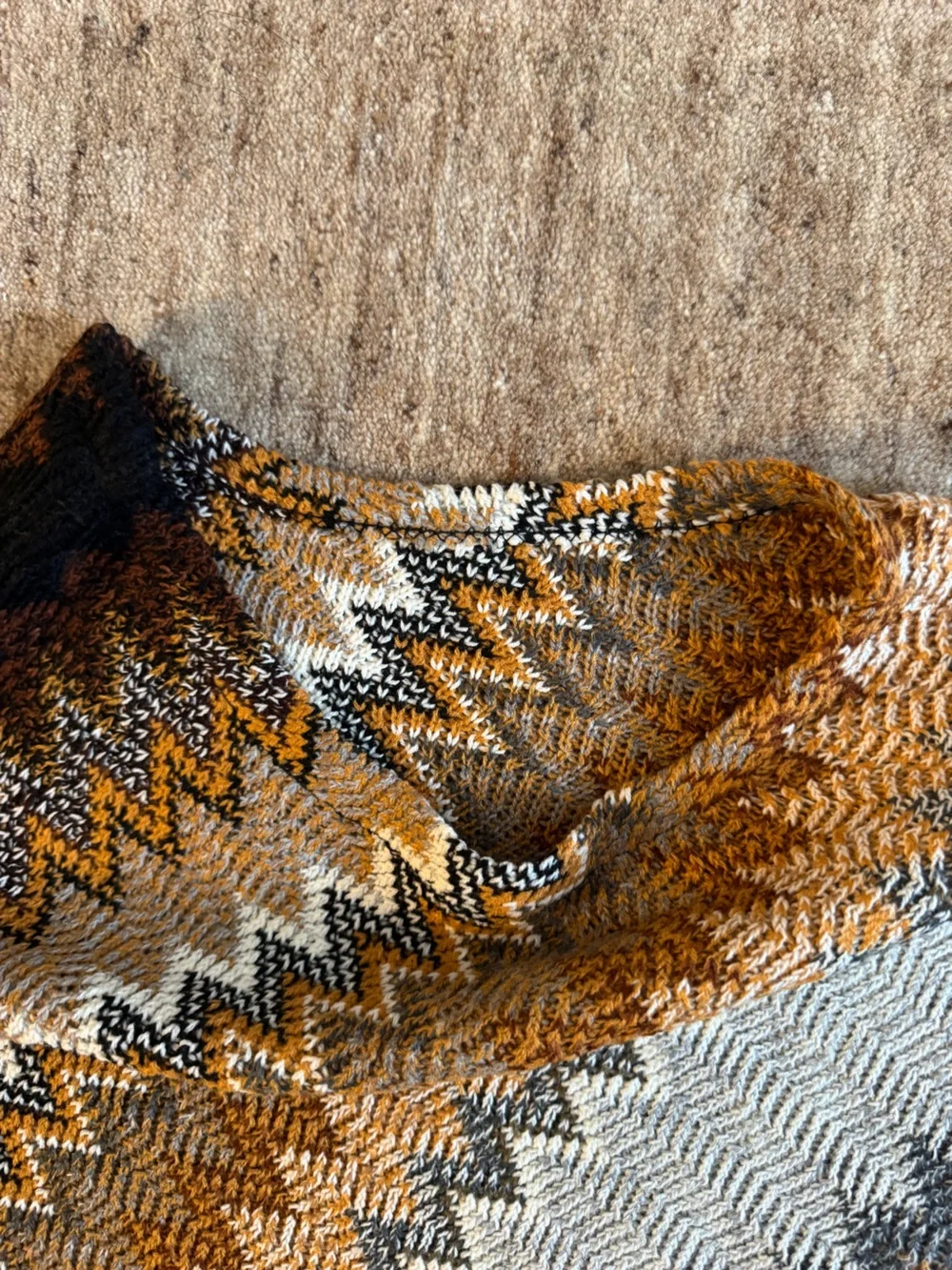 Missoni - inspired Chevron Patterned Knit Poncho